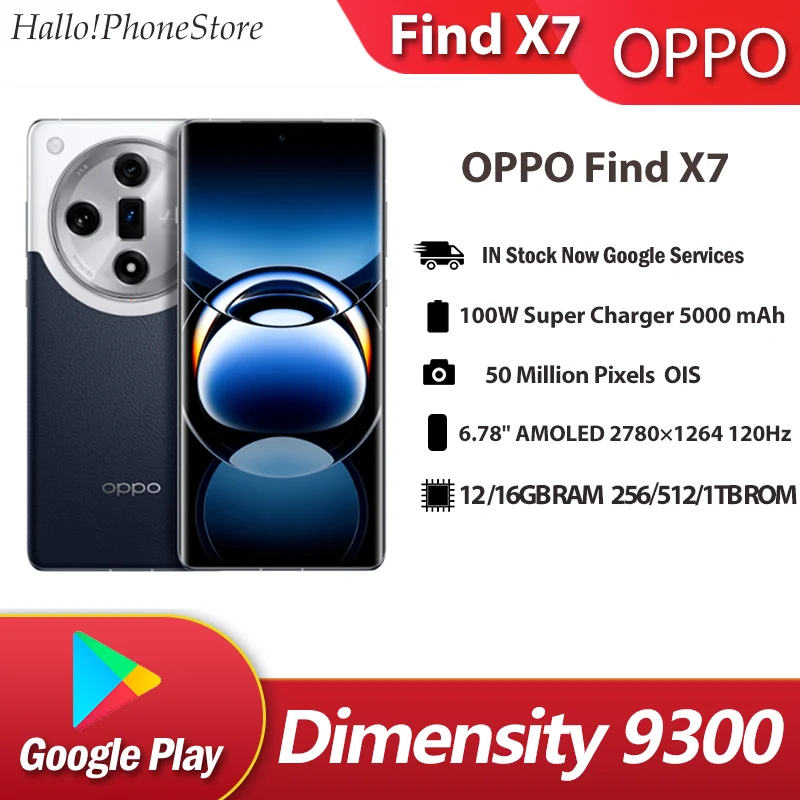 OPPO Find X7 5G  9300 6.78, 3D AMOLED , 64MP, 5000Mah, 100W  ,  ÷, NFC, OTA, Wifi7, FindX7